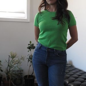 *SOLD*Lime Green Best & Co Lilliputian Bazaar top